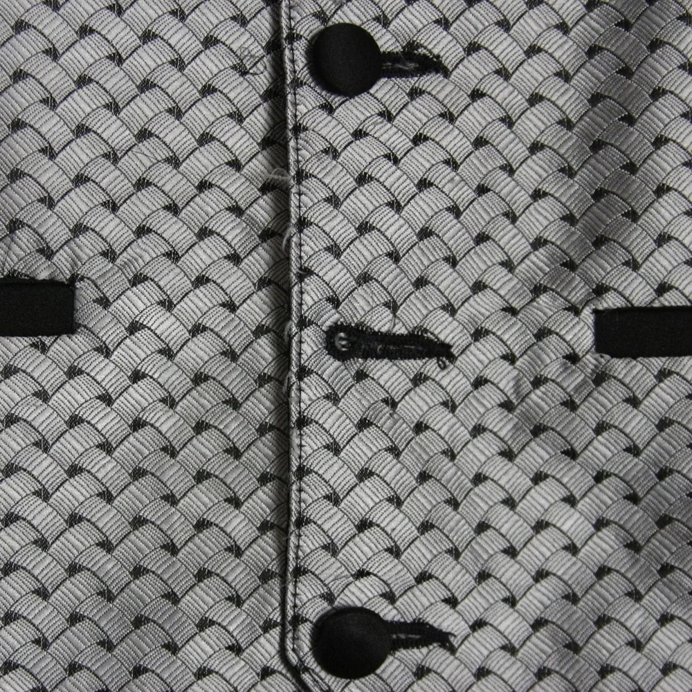 Philip Stuart Mens Vest Formal Dress Suit‎ Gilet Black Patterned Medium
